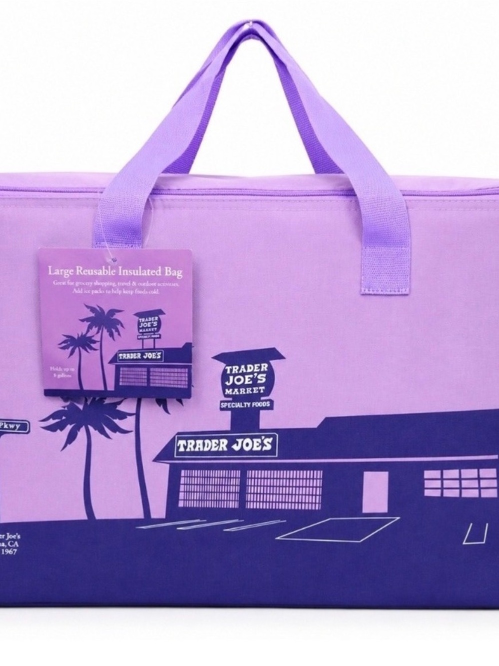 Trader Joe's Large Reusable Insulated Bag - Purple